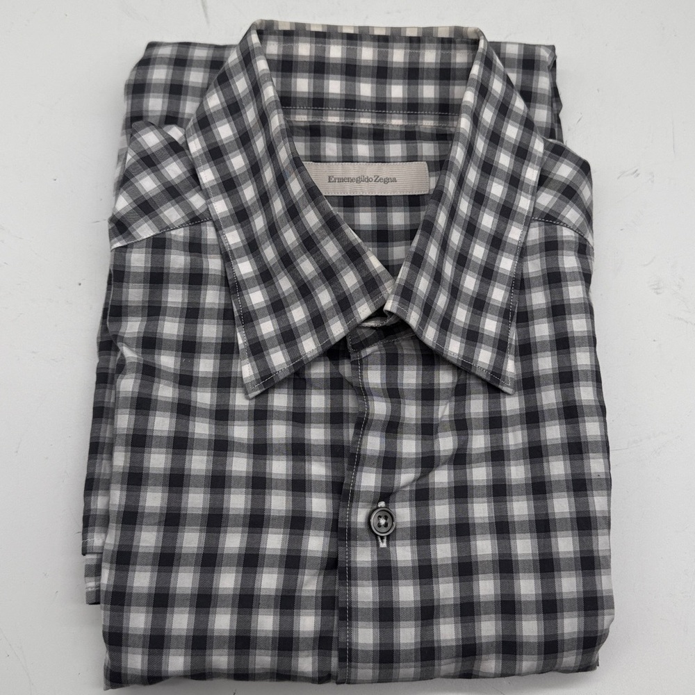 Ermenegildo Zegna Monochrome Plaid Shirt